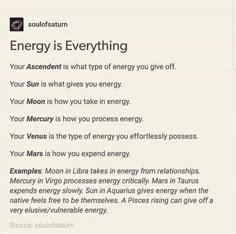 an email message with the words energy is everything