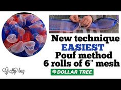 an ad for dollar tree with red, white and blue mesh