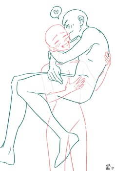 a drawing of two people hugging each other