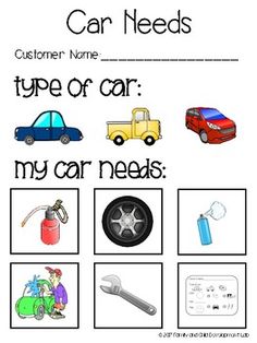 the car needs worksheet is shown