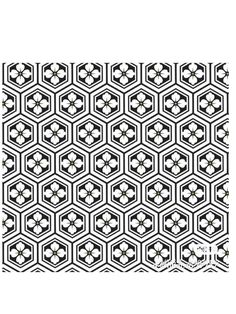 a black and white pattern with hexagonals on the bottom, as well as an