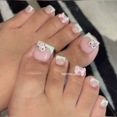 Acrylic Toes With Rhinestones, Toes Ideas