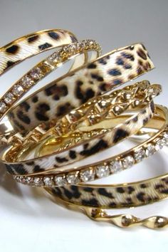 Malia Leopard Bangle Set Animal Print Fashion, Mia 3, Jewelry Accessories Ideas, Dope Jewelry, Jewelry Lookbook, Diy Hair Accessories, Girly Jewelry, Bangle Set, Dream Jewelry