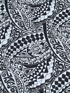 an abstract black and white pattern with wavy lines on it's surface, which is very similar to the design used in this painting