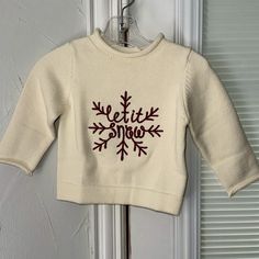 Nwt, Velvet Fawn Sweater 100% Cotton Wash Cold, Hang To Dry Playful Long Sleeve Cream Tops, Playful Winter Cotton Tops, Playful Cotton Winter Tops, Playful Cream Crew Neck Top, Playful Cotton Tops For Winter, Cute White Christmas Sweater, Winter White Cotton Crew Neck Tops, Cute White Winter Tops, Cream Cotton Top With Cozy Fit