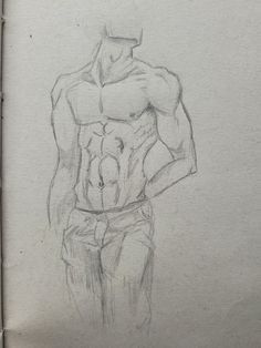 a pencil drawing of a man with his hands on his hips, looking to the side