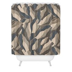 a shower curtain with an abstract pattern on it