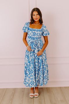 Ocean Breeze Smocked Maxi Dress Cute Dresses Modest, Modest Dresses For Church, Mass Outfit, Modest Christian Clothing, Thrift Wishlist, Sunday Dresses, Easter Dresses For Women, Dresses Church, Smocked Maxi Dress