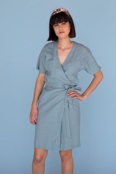 MsWrinkle’s clothing – from human to human.  100% handmade.*Description*- Kimono sleeve wrap dress with belt and pockets;- High quality European linen;- Washed and softened (doesn't shrink anymore);- Medium weight linen (150 g/m2);- Our linen is OEKO-TEX certified that meets human ecological safety requirements;- Model is wearing size S in turquoise and dusty red color (other sizes and colors please choose on the right);- Not transparent;- Not ironed and we suggest to use tumble dryer to keep so Linen Summer Dresses, Long Linen Shirt, Style Wrap Dress, Kimono Sleeve Dress, Linen Wrap Dress, Linen Kimono, Linen Summer, Summer Linen Dresses, Linen Shirt Dress