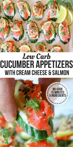 cucumber appetizers with cream cheese and salmon are the perfect side dish