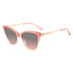 These Kate Spade KS Dalila/S 35J_FF womens cat-eye sunglasses, feature a pink plastic frame and grey gradient lenses. Size and dimensions for the Kate Spade model KS Dalila/S are lens 54mm x bridge 17mm x temple 140mm. This frame will come with Kate Spade case, cloth and paperwork, and they can be fitted with your prescription by your eye doctor. Sunglasses Pink, Kate Spade Sunglasses, Gold Aviator Sunglasses, Vintage Kate Spade, Green Sunglasses, Eye Doctor, Tortoise Shell Sunglasses, Classic Sunglasses, Pink Sunglasses