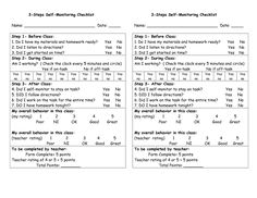 worksheet for 3rd grade students to practice self - monitoring and self - awareness