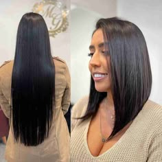 Bob With Long Front Pieces, Long Hair Bob Styles, Long A Line Haircut, Longer A Line Haircut, Long Graduated Bob, Aline Haircuts