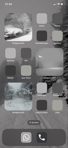 an iphone screen showing the different colors of snow and trees, with text overlaying it