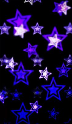 purple and blue stars on black background