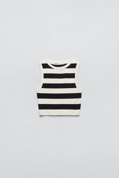 Tank Tops Outfit, Zara Striped Shirt, Striped Top Outfit, Cropped Knit Top, Preppy Tops, Flowing Blouse, Zara Tank Top, Casual Preppy Outfits