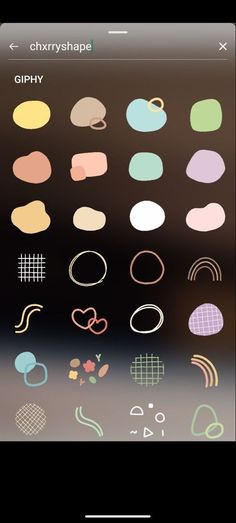 an iphone screen showing different shapes and sizes