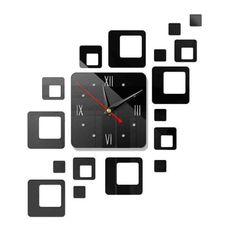 a clock with square and rectangle shapes around it