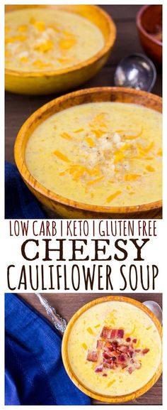 low carb keto gluten free cheesy cauliflower soup