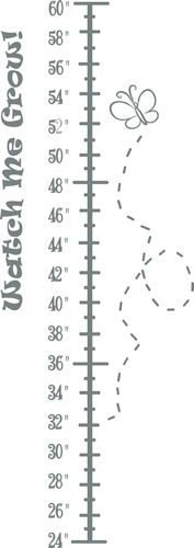 a growth chart with a butterfly on it