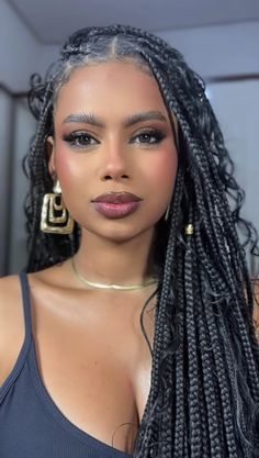 black glamour Namislaurabettina Braids, Latest Braided Hairstyles, Afro Braids, Black Glamour, Big Box Braids, Girl Hair Colors, Big Box Braids Hairstyles, Goddess Braids Hairstyles, Single Braids