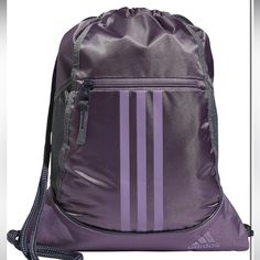 Show Off Your Athletic Style While You Stow Your Essentials In The Adidas Alliance Ii Sack Pack. Great For Your On-The-Go Lifestyle, This Bag Offers A Main Compartment For Your Larger Items And A Zippered Pocket At The Front To Secure Your Valuables While You Travel. You’ll Love The Drawcord Closure System, Which Doubles As Shoulder Straps, Offering A Snug Or Relaxed Fit- Whichever You Prefer On Game Day Or Every Day. Adidas Backpack, Gym Backpack, Pink Backpack, Drawstring Bags, Pocket Bag, Athletic Fashion, Sport Bag, Mini Backpack, Black Adidas