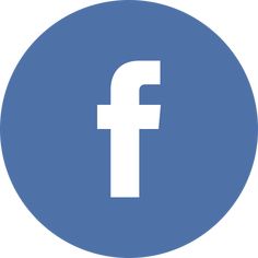 a blue circle with the facebook logo in it's center and bottom right corner