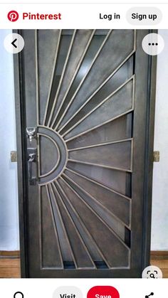 an open door with the sun design on it