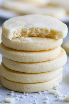 a stack of sugar cookies on top of each other