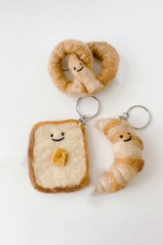 two pieces of bread with faces on them