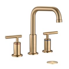 the faucet is shown with two handles and one side spout, as well as