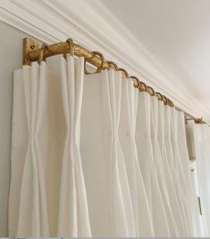 Curtains living room Romantic Window Treatments, Brass Curtain Rod White Curtains, Interior Desig, Purple Rooms, Custom Drapes, Drapery Panels, Valances, Curtain Rod, Interior Design Studio