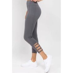 Super Comfy Leggings Criss Cross Ankle Detail High Rise Leggings Ankle Workout, College Outfits Leggings, Criss Cross Leggings, Gothic Leggings, High Waist Sports Leggings, Camouflage Leggings, Morning Run, Elastic Leggings, Color Block Leggings