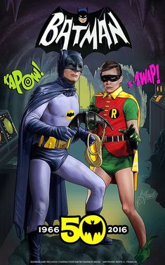 batman and robin wayne poster for 50th anniversary