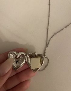 Love Letter Necklace, Heart Necklace Aesthetic, Jewelry Accessories Ideas, Heart Locket, Girly Jewelry, Locket Necklace