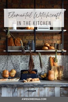 an old wooden cabinet filled with bread and other items on it's shelfs