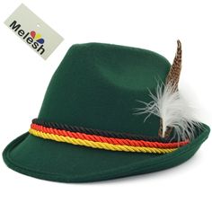 PRICES MAY VARY. Polyester (Artificial Wool) + EVA Size Fit For Head Circumference : 59cm or 23.2" (M size) Great Hat for Oktoberfest Costume and Beer Festival Carnival Parties Unisex German Alpine hat, Nice for Women and Men Good quality Hat with Feather Attached at One Side Nice Hat for Oktoberfest Beer Party in House or Outdoor,
Green Color is Original German Style , Surface of Hat is very Smoothness and Comfortable 
The hat with black, red and yellow rope,
one long feather and one white eleg Party In House, Oktoberfest Hat, German Hats, Bavarian Costume, Carnival Parties, Hat With Feather, Trilby Fedora, Women's Caps, Oktoberfest Costume