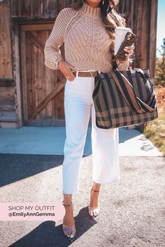 One of my favorite looks from our Jackson Hole Trip. I'm wearing a Sweater from Free People, White jeans, culottes from H Us Fashion, The Sweetest Thing