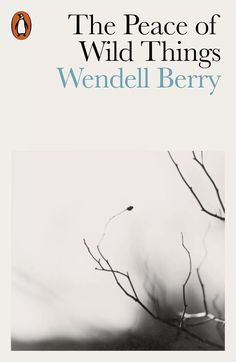 the book cover for the peace of wild things by wendy berry, with an image of branches