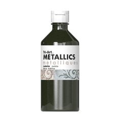 a bottle of metallicic paint on a white background with the words metalliques