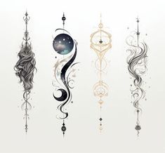 Moon Tattoo - Embrace the Celestial Artistry Magic Themed Tattoo, Dream Catcher Spine Tattoo, Energy Tattoo Spirituality, Chest Piece Tattoos For Women, Space Tattoo Sleeve, Moon Tattoo Design, Unique Expressions, Tiny Wrist Tattoos, Waist Tattoos