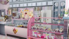 a pink ice cream shop filled with lots of treats