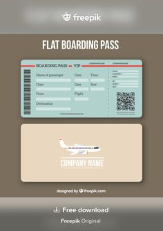 an airplane boarding pass is shown in this graphic file, with the name and number on it