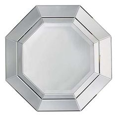 a silver plate with an octagonal design on the top and sides, set against a white background