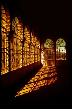 the sun shines through stained glass windows