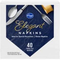 an image of a napkin with silverware and forks on it's front cover