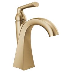 a gold faucet on a white background