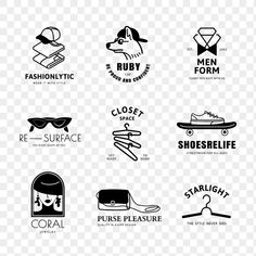 Black Logo Aesthetic, Online Clothing Shop Name Ideas, Logo For Clothing Business, Clothing Brand Logo Ideas, Apparel Logo Design, Band Shirt Ideas, Logo Woman, Woman Glasses, Shop Name Ideas