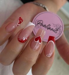 Gorgeous Nail Designs to Celebrate the Season 2023 Valentine Nail Art, February Nails, Nail Designs Valentines, Valentine Nails, Her Nails, Pink Acrylic Nails