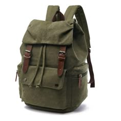 Large Capacity Canvas Backpack, Fashionable Backpacks, Travelling Backpack, Adventurer Backpack, Big Backpack, Army Bag, Canvas Backpack Men, Adventure Bags, Green Backpack